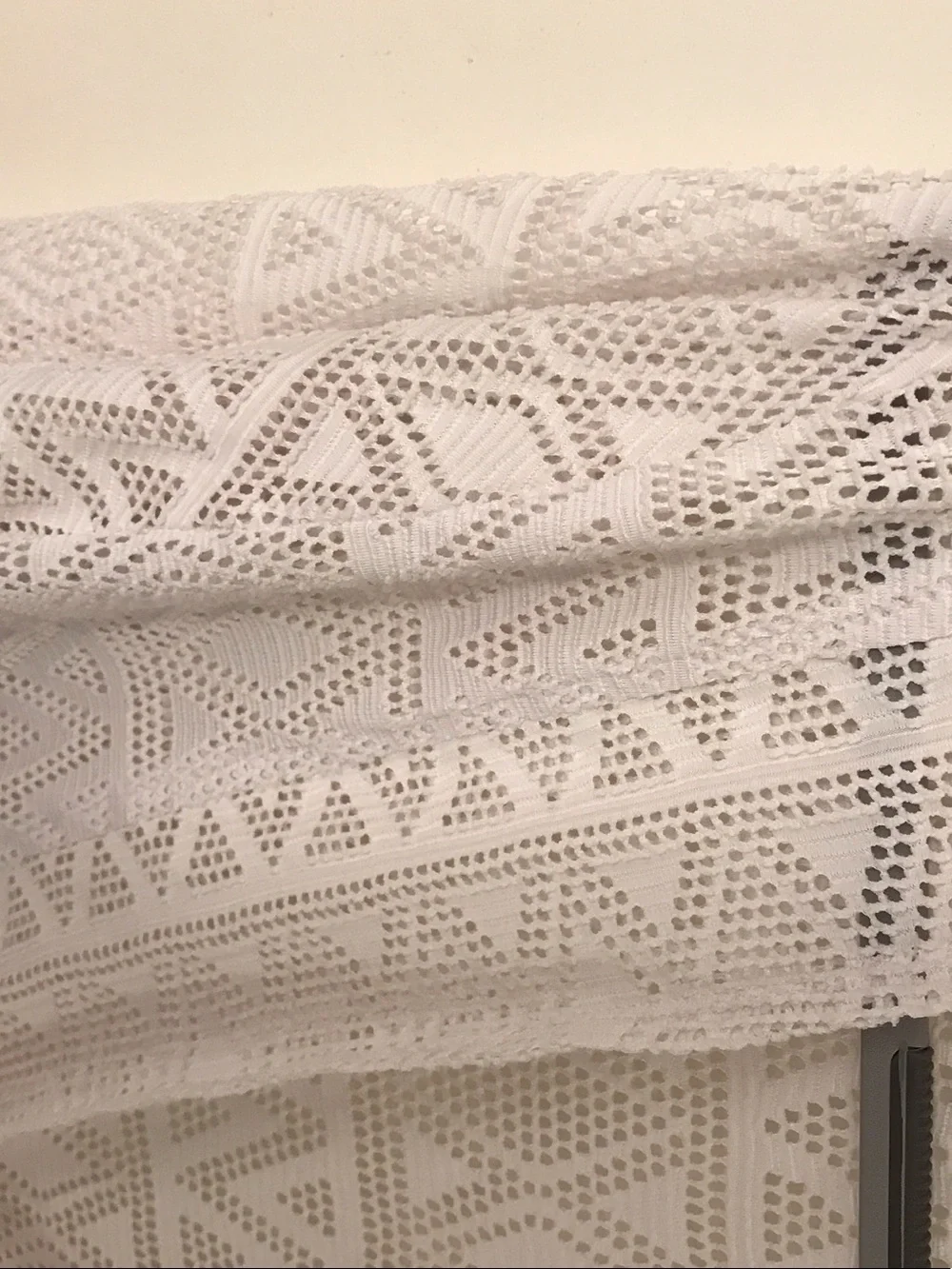 Sheer White Crochet V-Neck Swim Coverup Tunic